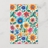 Kleurrijke Mexicaanse Floral Fiesta bruiloft Informatiekaartje (Achterkant)