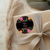 Kleurrijke Mexicaanse Floral Fiesta bruiloft Ronde Sticker