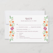 Kleurrijke Mexicaanse Floral Fiesta Bruiloft RSVP  Bedankkaart (Voorkant)