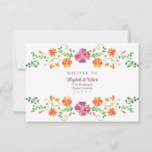 Kleurrijke Mexicaanse Floral Fiesta Bruiloft RSVP  Bedankkaart (Achterkant)