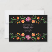 Kleurrijke Mexicaanse Floral Fiesta Bruiloft RSVP  Bedankkaart (Achterkant)