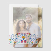 Kleurrijke Mexicaanse Floral Fiesta bruiloft Vellum Uitnodigingen (Offset (Koppel))