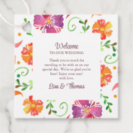 Kleurrijke Mexicaanse Floral Fiesta Bruiloft Welko Bedankjes Labels