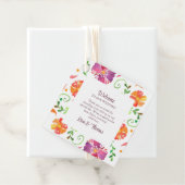 Kleurrijke Mexicaanse Floral Fiesta Bruiloft Welko Bedankjes Labels (In situ)