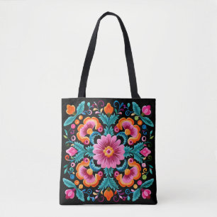 Kleurrijke Mexicaanse Floral Fiesta Canvas tas