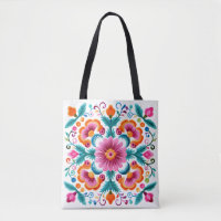 Kleurrijke Mexicaanse Floral Fiesta Canvas tas