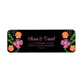 Kleurrijke Mexicaanse Floral Fiesta Retouradres Etiket (Voorkant)