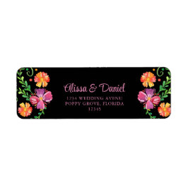 Kleurrijke Mexicaanse Floral Fiesta Retouradres Etiket