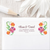 Kleurrijke Mexicaanse Floral Fiesta Retouradres Etiket (Insitu)