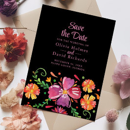 Kleurrijke Mexicaanse Floral Fiesta Save the Date  Kaart