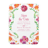 Kleurrijke Mexicaanse Floral Fiesta sparen de datu Magneet (Verticaal)