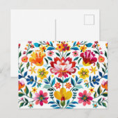 Kleurrijke Mexicaanse Folk Art Floral Briefkaart (Voorkant / Achterkant)