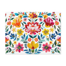 Kleurrijke Mexicaanse Folk Art Floral