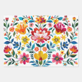 Kleurrijke Mexicaanse Folk Art Floral Inpakpapier Vel (Voorkant 2)
