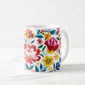 Kleurrijke Mexicaanse Folk Art Floral Koffiemok (Voorkant rechts)