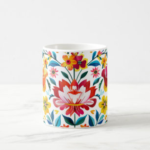 Kleurrijke Mexicaanse Folk Art Floral Koffiemok