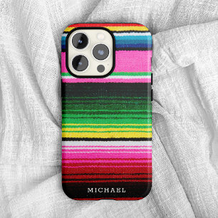 Kleurrijke Mexicaanse Gestreepte Deken w / Naam Case-Mate iPhone Case
