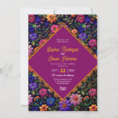 Kleurrijke Mexicaanse huwelijksuitnodiging Kaart (Voorkant)