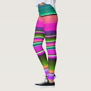 Kleurrijke Mexicaanse knuppel regenboog roze Leggings