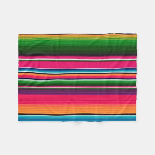 Kleurrijke Mexicaanse lanket Rainbow Spaans mandje Fleece Deken (Voorkant (Horizontaal))