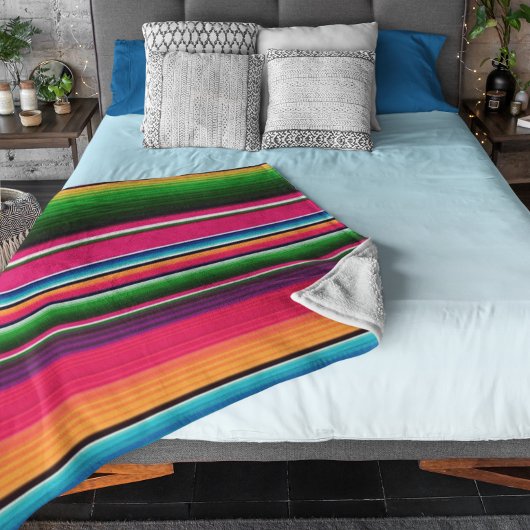 Kleurrijke Mexicaanse lanket Rainbow Spaans mandje Fleece Deken