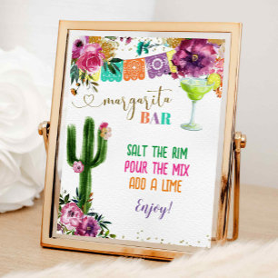 Kleurrijke Mexicaanse Margarita Bar Teken Poster