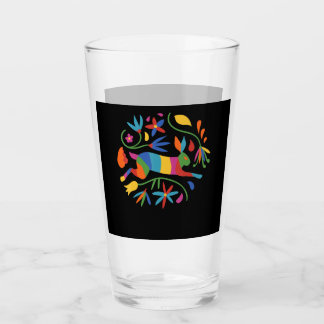 Kleurrijke Mexicaanse Otomi Hare & Flowers Glas