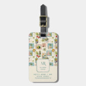 Kleurrijke Mexicaanse Reisprint Monogram Bagagelabel (Voorkant verticaal)