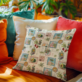 Kleurrijke Mexicaanse Reisprint Monogram Kussen