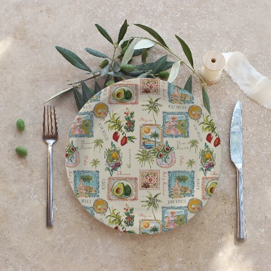  kleurrijke Mexicaanse reisprint Papieren Bordje