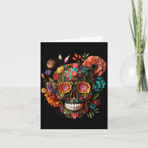 Kleurrijke Mexicaanse Schedelpatronen Bloemen Hall Kaart