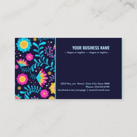 Kleurrijke mexicaanse screensaver visitekaartje (Achterkant)