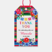 Kleurrijke Mexicaanse Serape & Bloemige Dankjewel  Cadeaulabel (Voorkant)