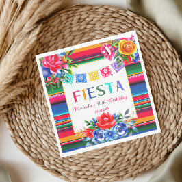 Kleurrijke Mexicaanse Serape & Bloemrijke Verjaard Servet