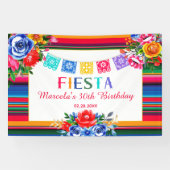 Kleurrijke Mexicaanse Serape Floral Fiesta Verjaar Spandoek (Horizontaal)