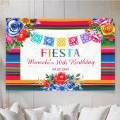Kleurrijke Mexicaanse Serape Floral Fiesta Verjaar Spandoek