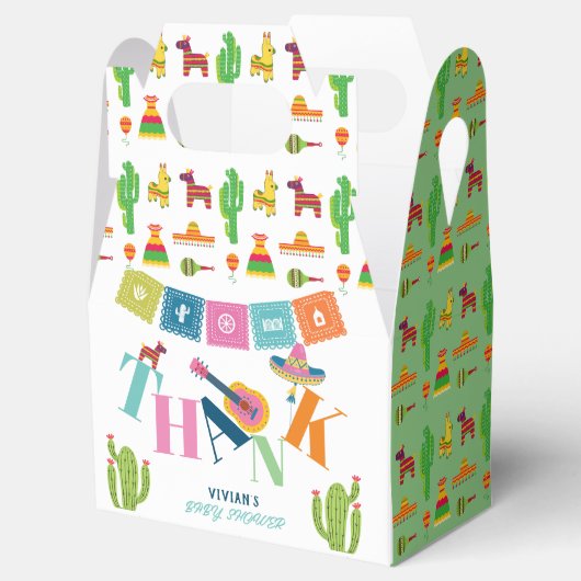 Kleurrijke Mexicaanse stijl Baby shower Party Bedankdoosjes (Geopend)