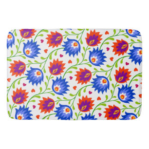 Kleurrijke Mexicaanse stijl Floral Pattern Elegant Badmat