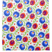 Kleurrijke Mexicaanse stijl Floral Pattern Elegant Douchegordijn (Voorkant)
