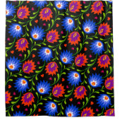 Kleurrijke Mexicaanse stijl Floral Pattern Elegant Douchegordijn (Voorkant)