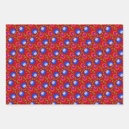 Kleurrijke Mexicaanse stijl Floral Pattern Elegant Inpakpapier Vel (Voorkant 3)
