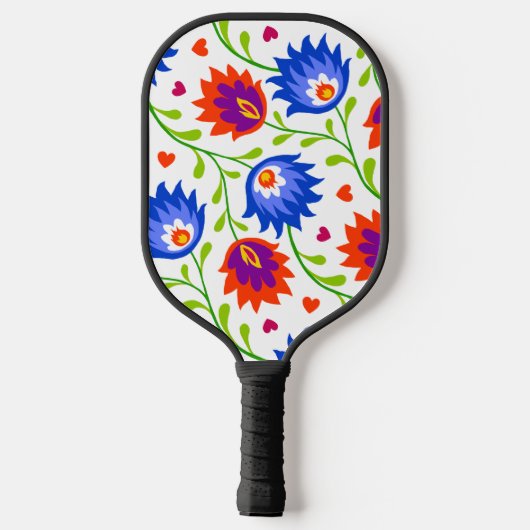 Kleurrijke Mexicaanse stijl Floral Pattern Elegant Pickleball Paddle (Achterkant)