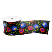 Kleurrijke Mexicaanse stijl Floral Pattern Elegant Satijnen Lint (Spoel)