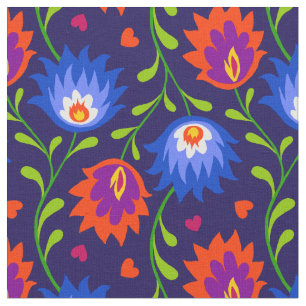Kleurrijke Mexicaanse stijl Floral Pattern Elegant Stof