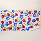 Kleurrijke Mexicaanse stijl Floral Pattern Elegant Strandlaken (Voorkant)