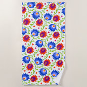 Kleurrijke Mexicaanse stijl Floral Pattern Elegant Strandlaken (Voorkant)