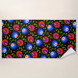 Kleurrijke Mexicaanse stijl Floral Pattern Elegant Strandlaken