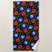 Kleurrijke Mexicaanse stijl Floral Pattern Elegant Strandlaken (Voorkant)