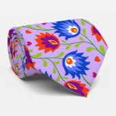 Kleurrijke Mexicaanse stijl Floral Pattern Elegant Stropdas (Opgerold)