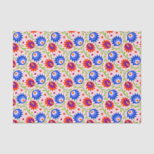 Kleurrijke Mexicaanse stijl Floral Pattern Elegant Tissuepapier